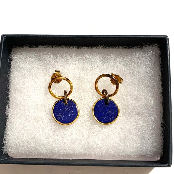 J.Crew - Elegant Gold and Blue Earrings ! - Picture 2 of 2